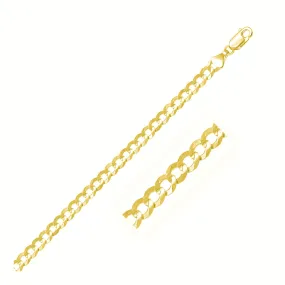 5.7mm 14k Yellow Gold Solid Curb Chain-rx34628-22