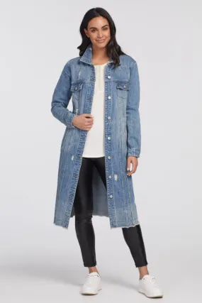 7222O- Long Duster Denim Jacket