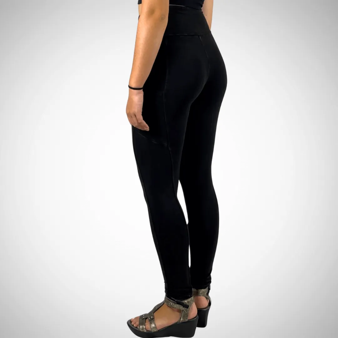 A Perfect Fit Mineral Washed Pocket Leggings Made in USA