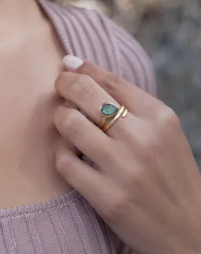 Adri Ring * Labradorite * Gold Plated 18k * BJR106