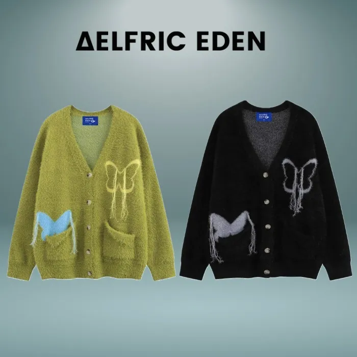 Aelfric Eden  |Unisex Street Style Long Sleeves Cotton Logo Cardigans