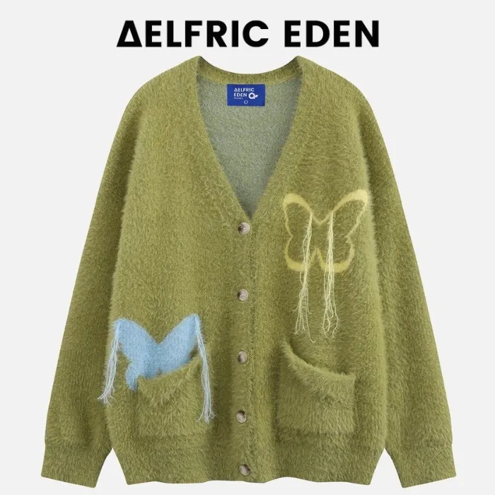 Aelfric Eden  |Unisex Street Style Long Sleeves Cotton Logo Cardigans