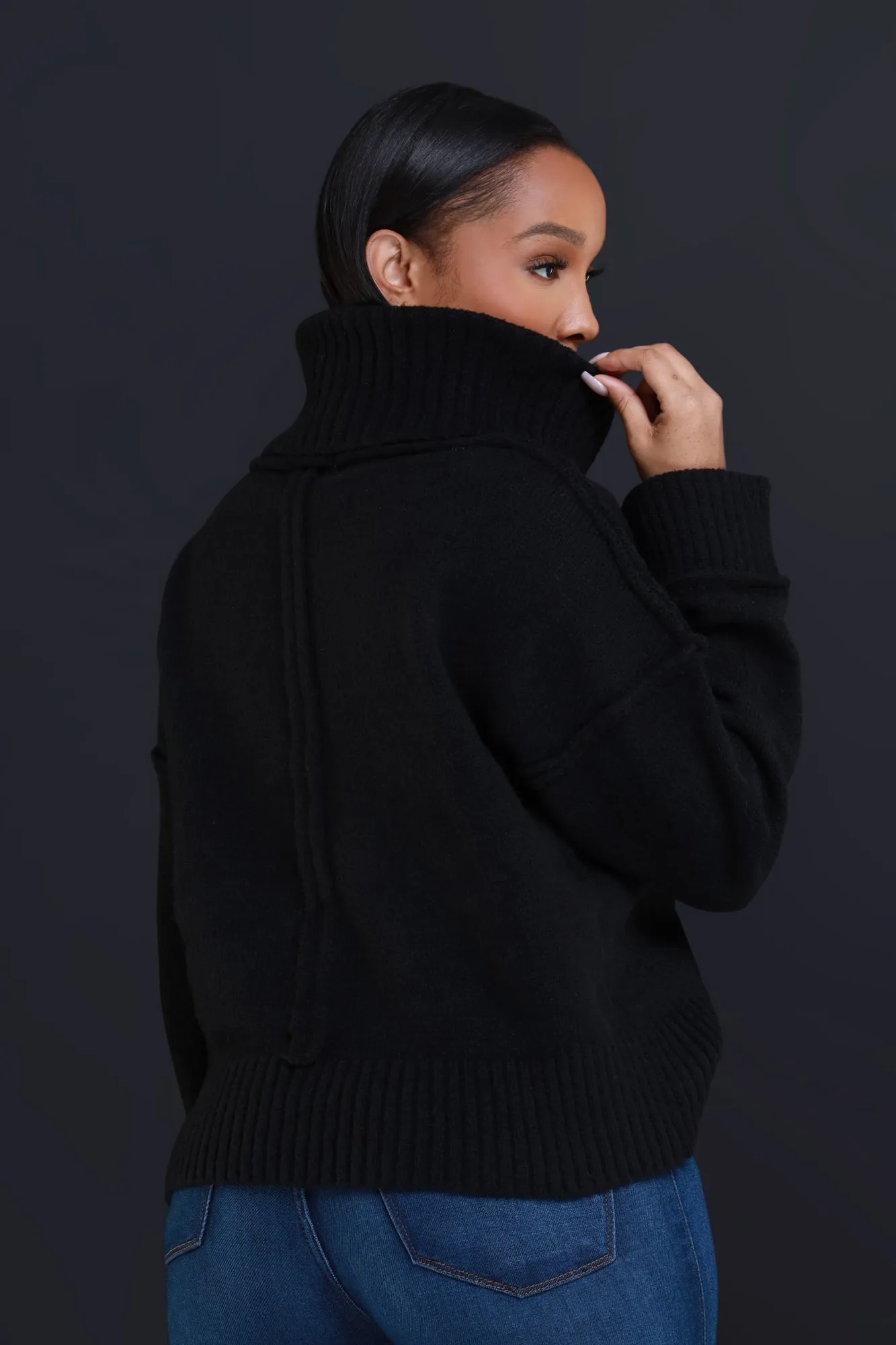 After Everything Oversized Knit Sweater - Black