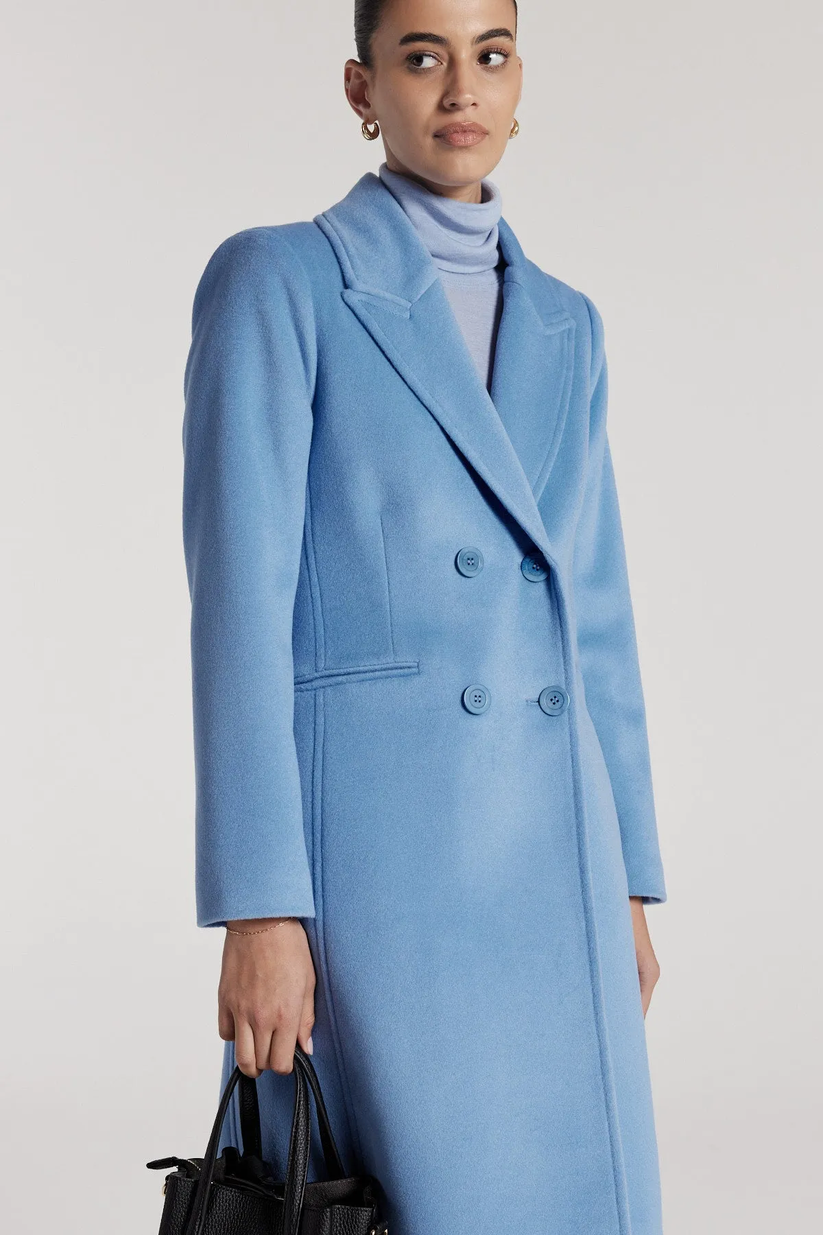 Albert Wool Coat - Sky Blue