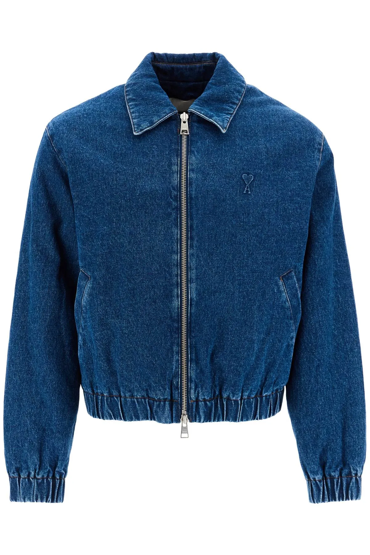 Ami Alexandre Matiussi Denim Bomber Jacket For   Blue