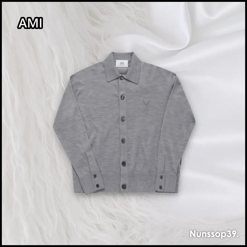 AMI PARIS  |Street Style Plain Logo Designers Cardigans