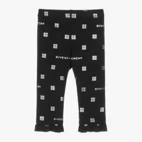 Baby Girls Black Cotton 4G Leggings