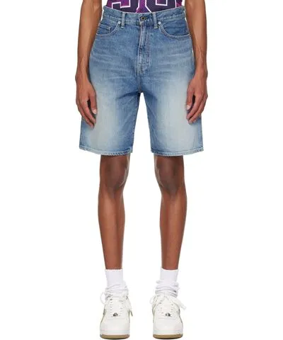 BAPE Blue College Denim Shorts