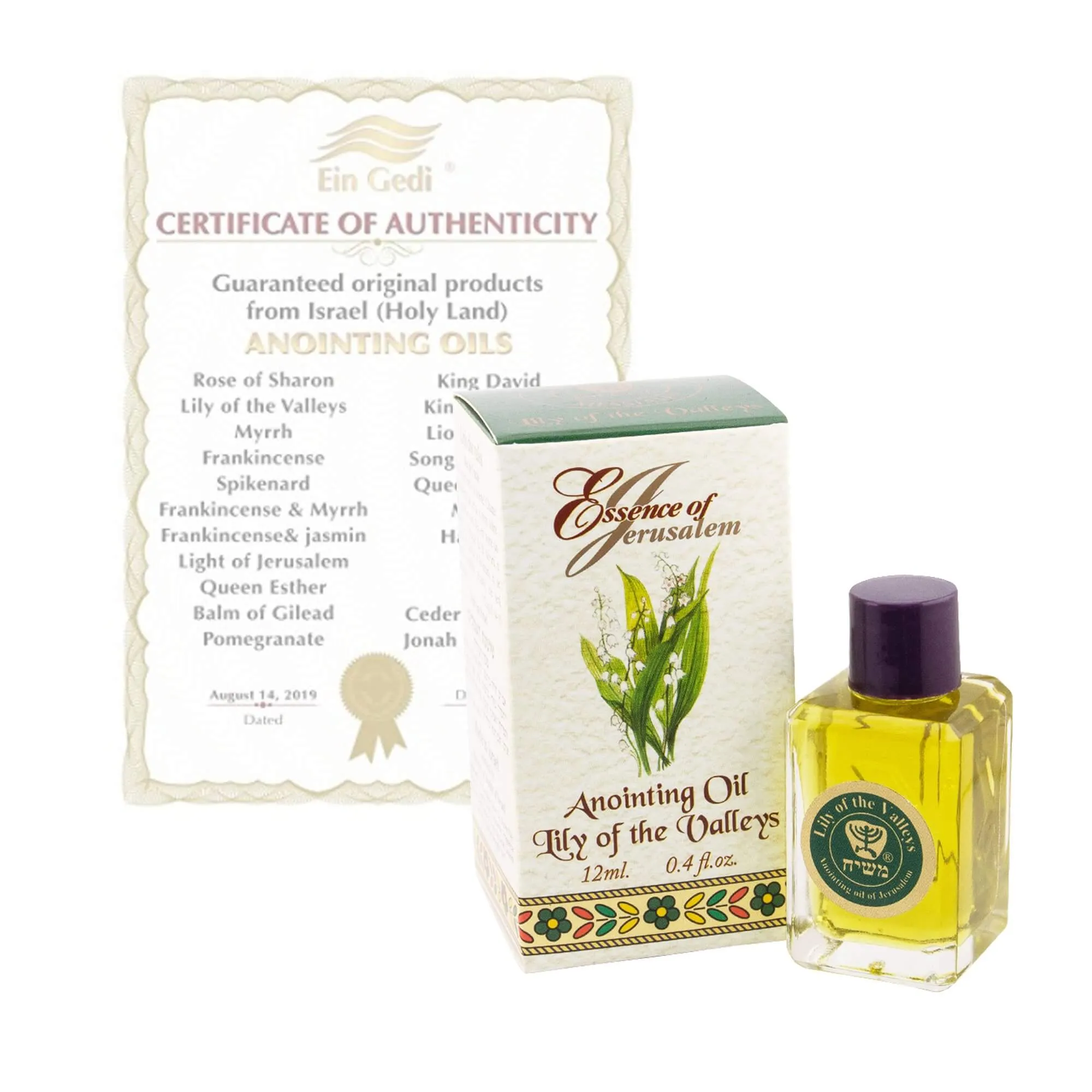 Biblical Spices by Ein Gedi Anointing Oil Lily of the Valley from Holy Land 0,4 fl.oz/12ml