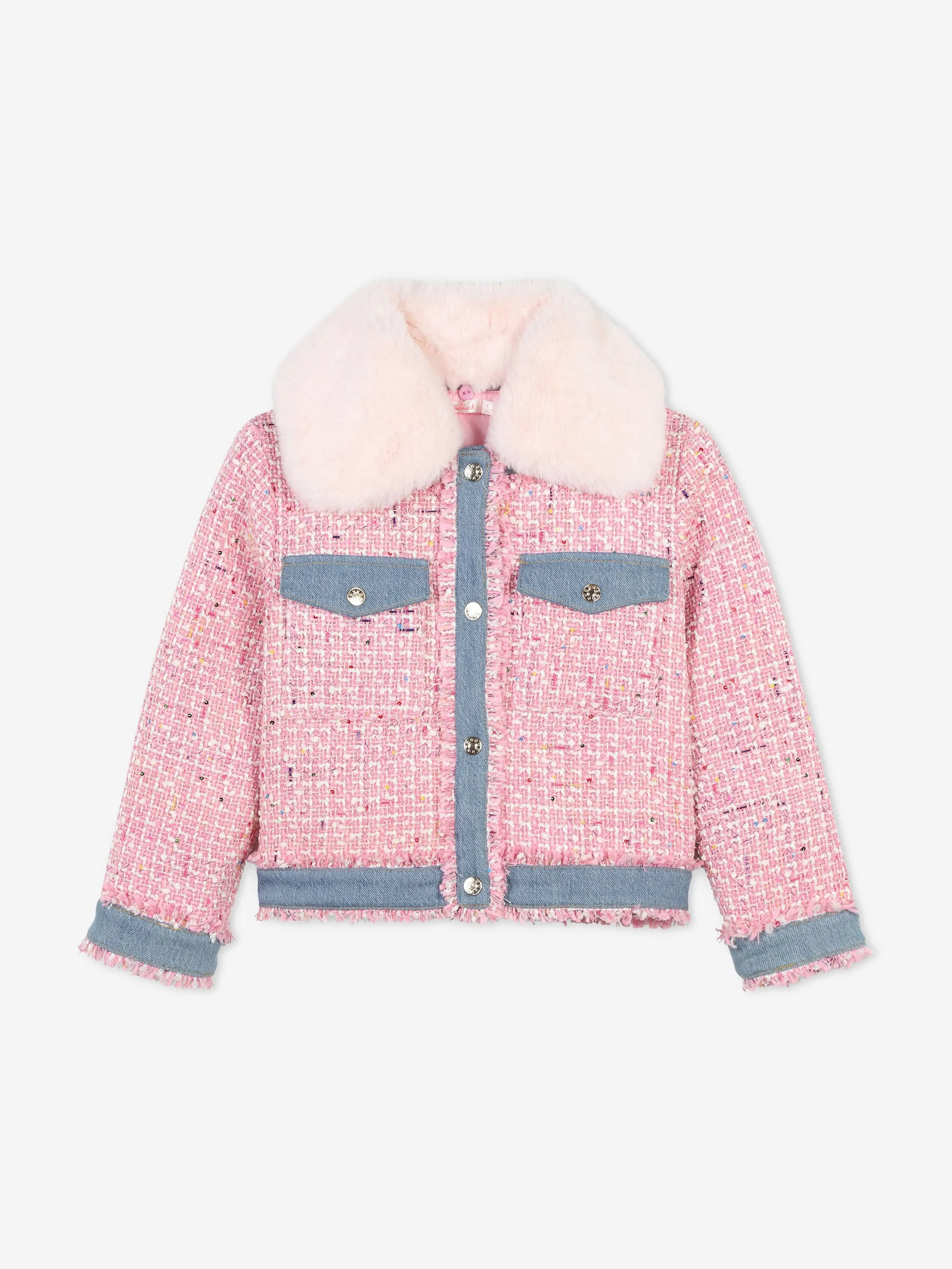 Billieblush Girls Tweed Jacket in Pink