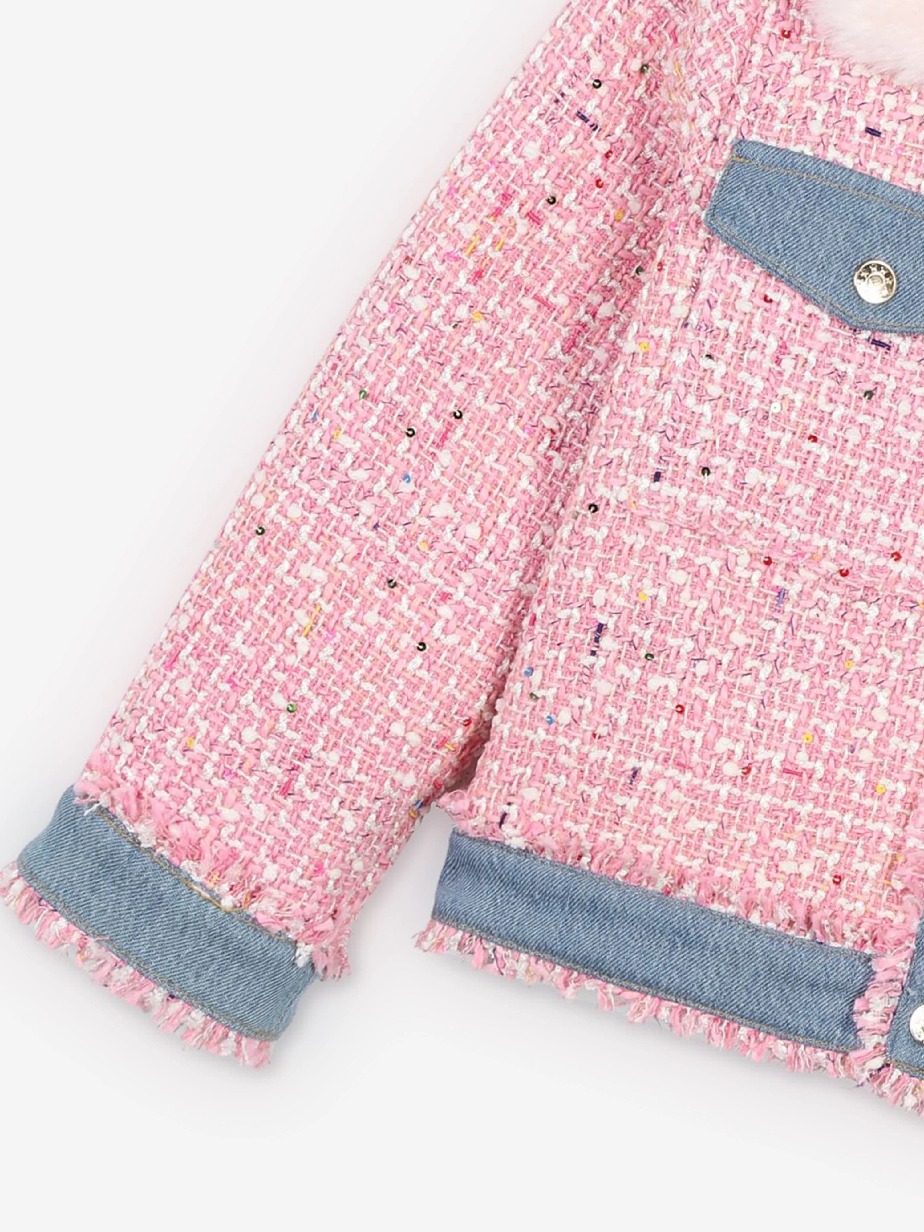 Billieblush Girls Tweed Jacket in Pink