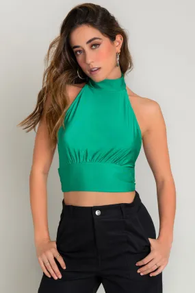 Blusa halter escote lazo espalda