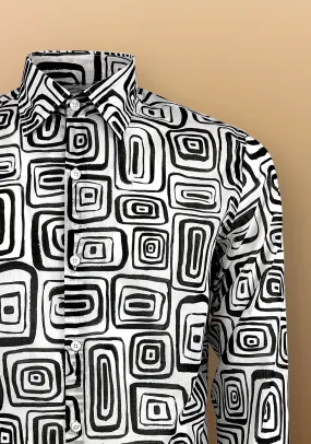 Camicia in Mussola di cotone con stampa Nero&Bianco
