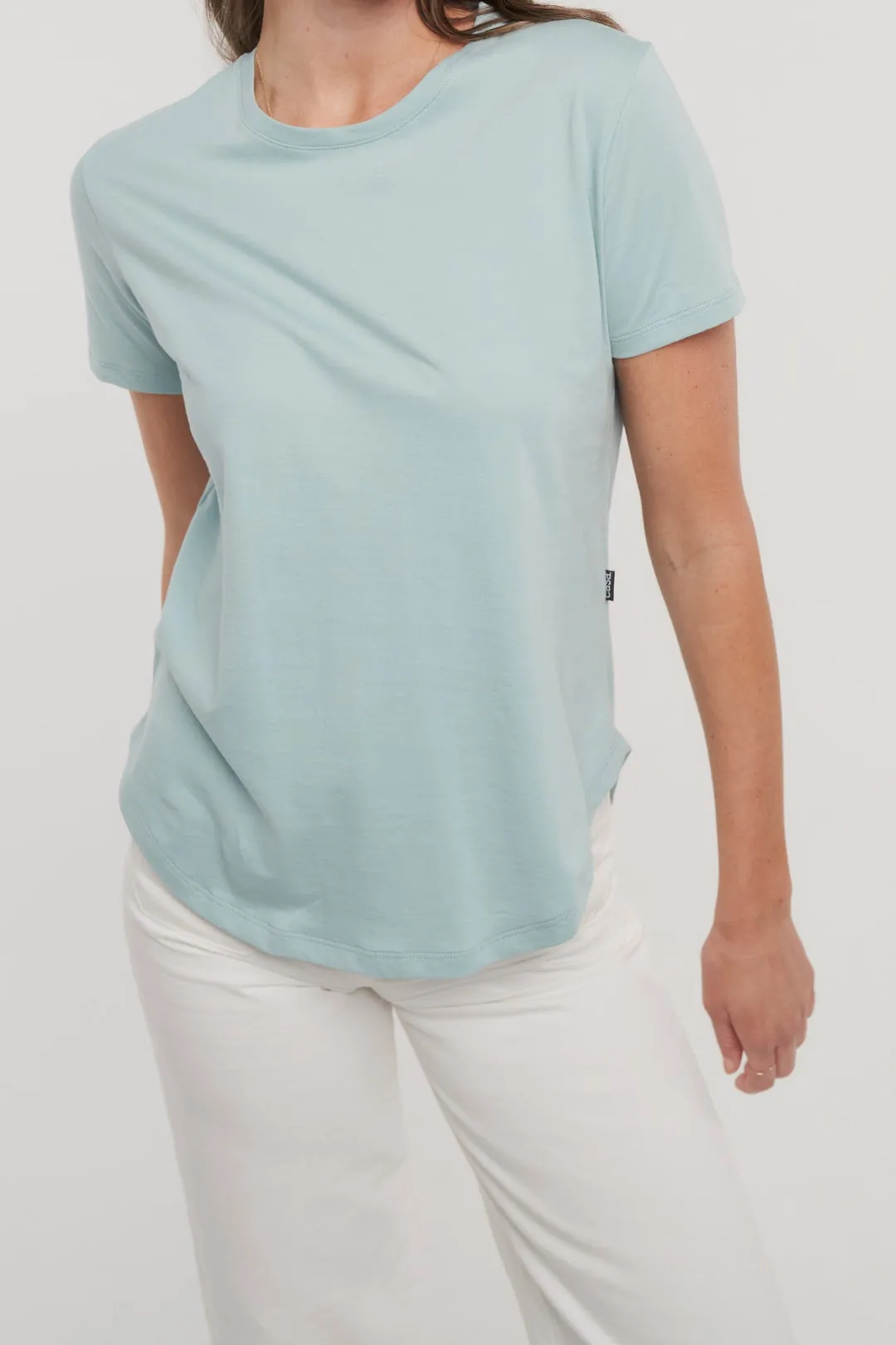 CASA AMUK - SADDLE HEM TEE - CLOUD BLUE