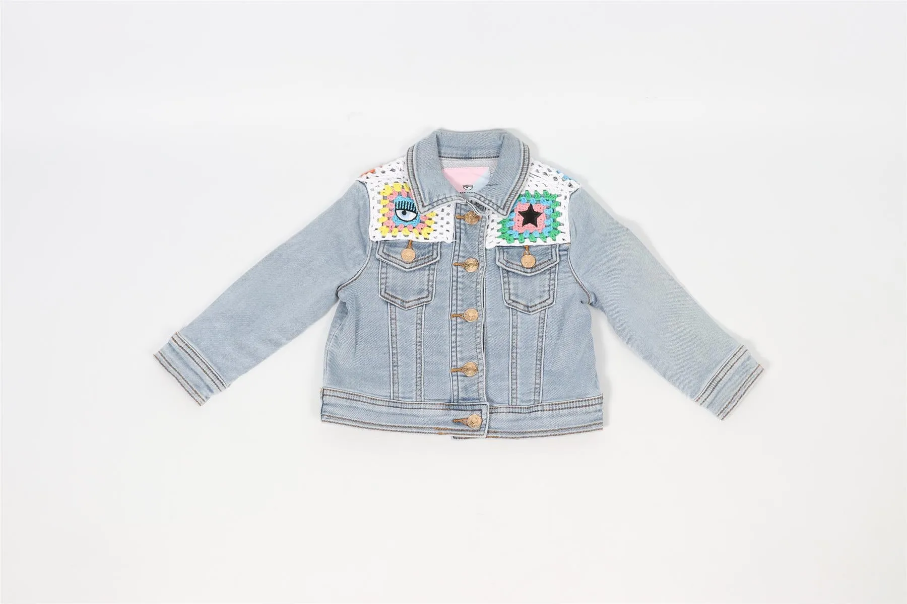 CHIARA FERRAGNI BLUE KIDS GIRLS DENIM JACKET 2 YEARS