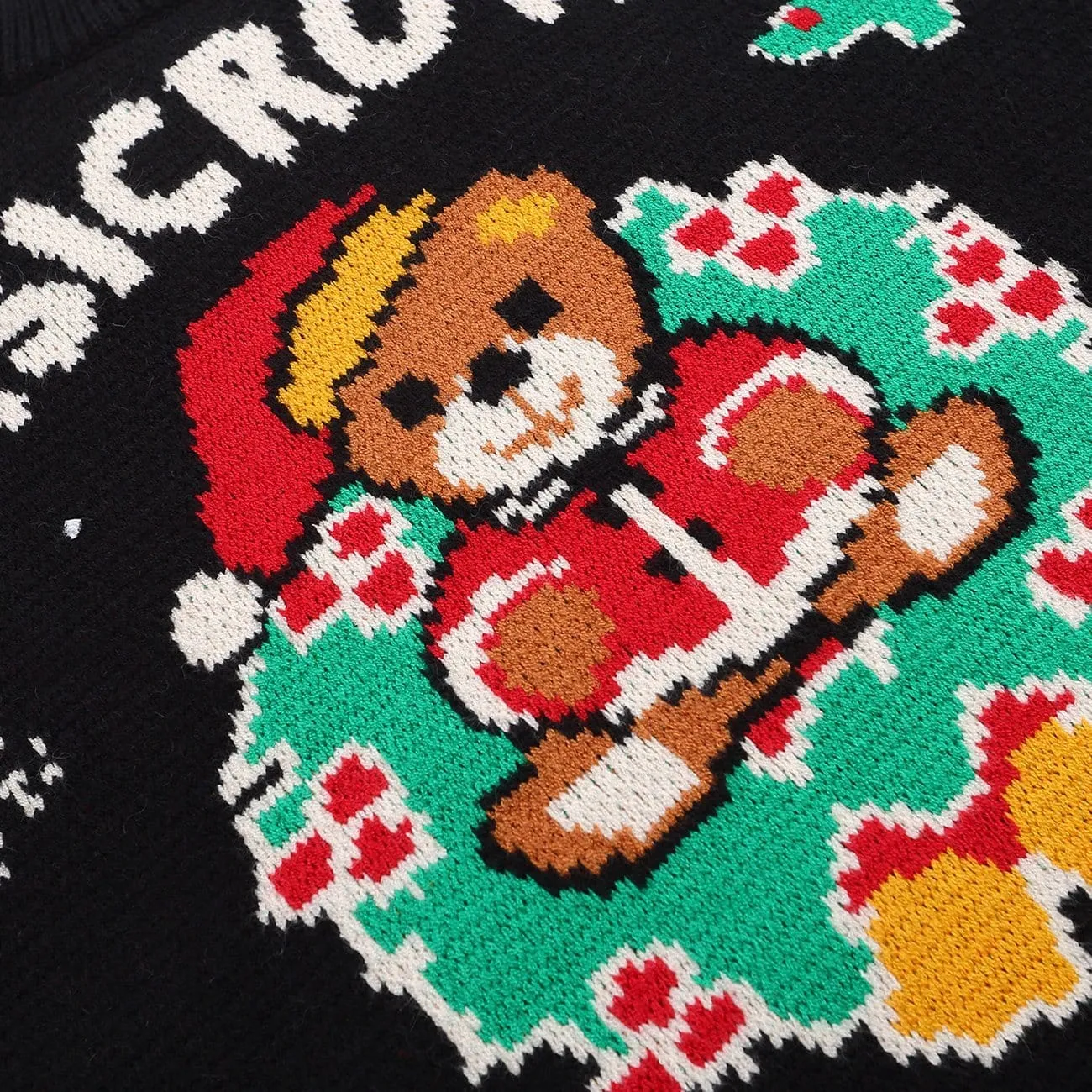 Christmas Hat Bear Knit Sweater