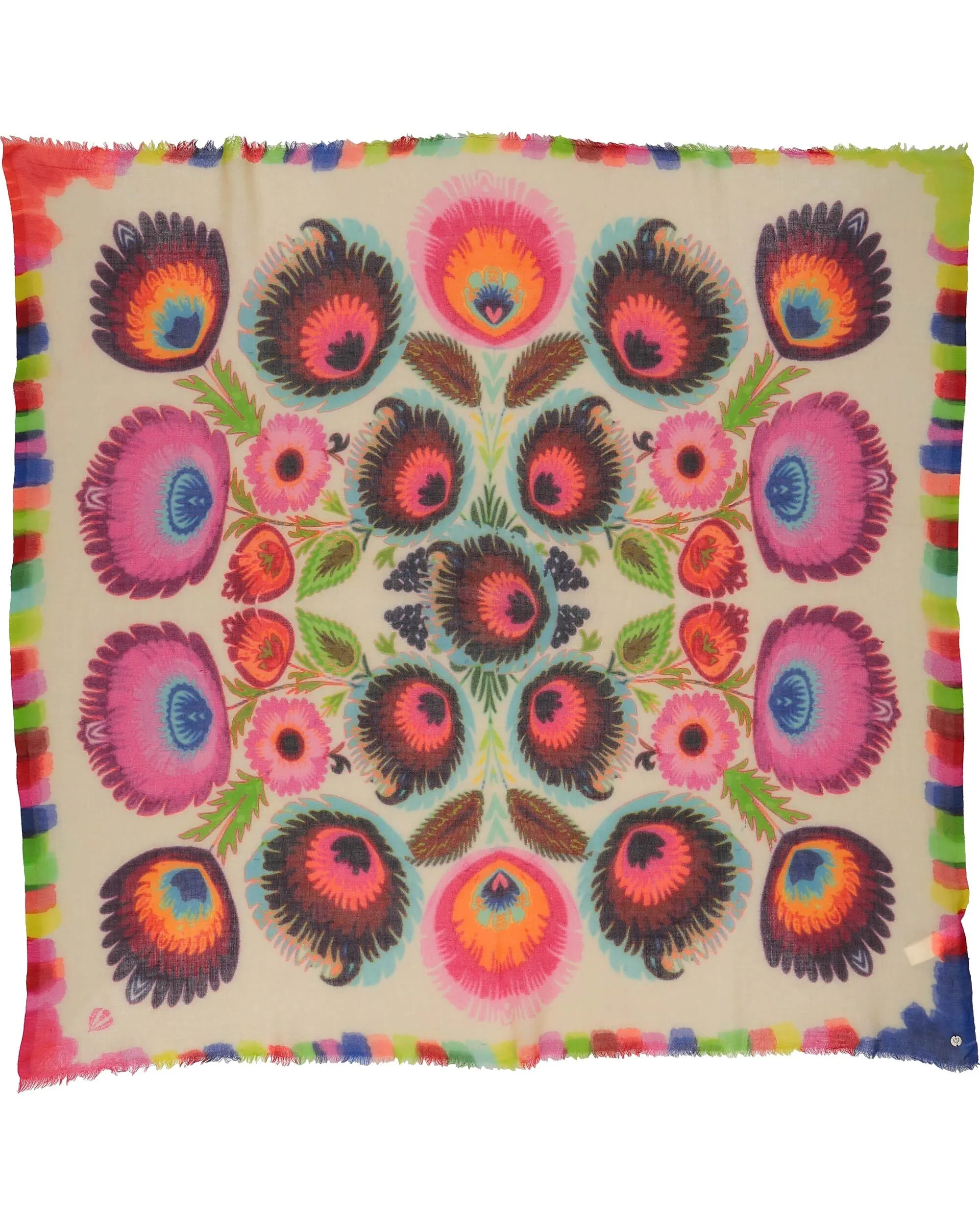 Colourful Plumes Square Scarf