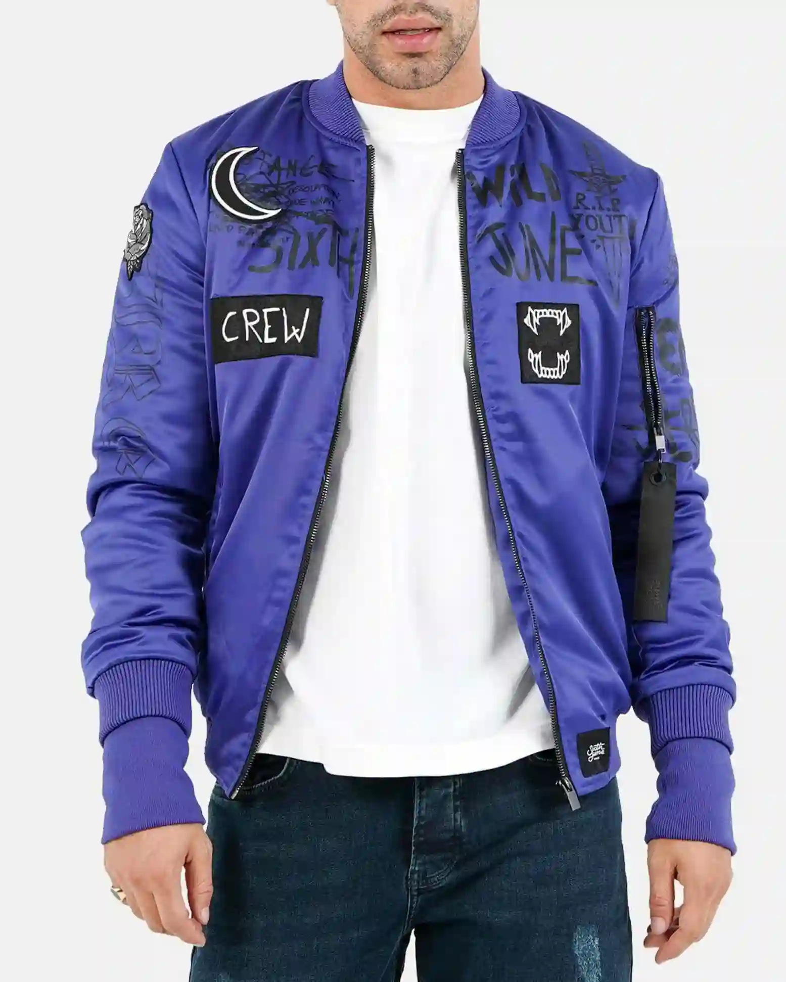 Crew Patches Blue Bomber Jacket - William Jacket