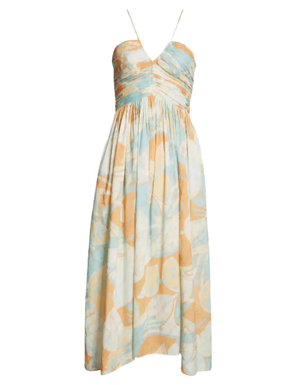 Cumin and Sea Glass Rumi Cotton Midi Dress