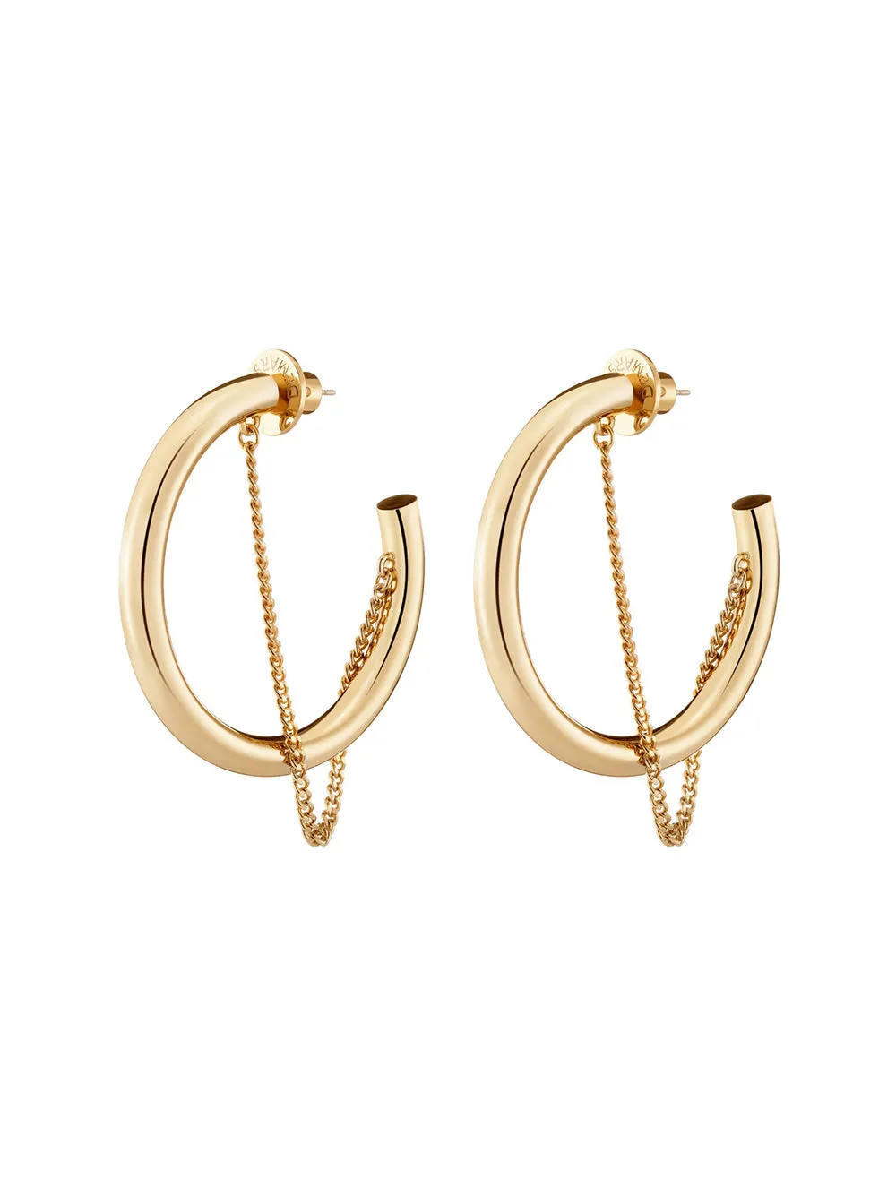 Demarson Miley Tube Hoop Earrings in Gold