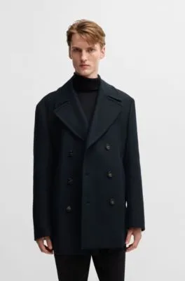 Double-breasted coat in a wool blend