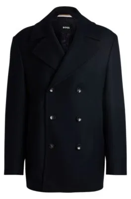 Double-breasted coat in a wool blend