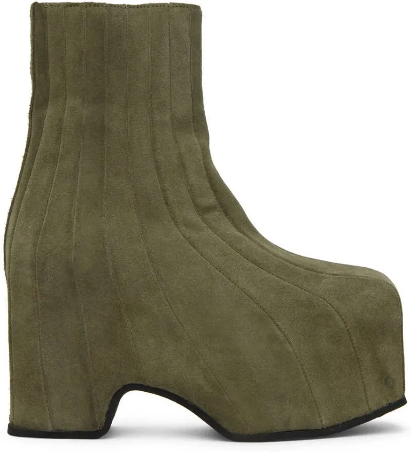 Eckhaus Latta Green Platform Boots