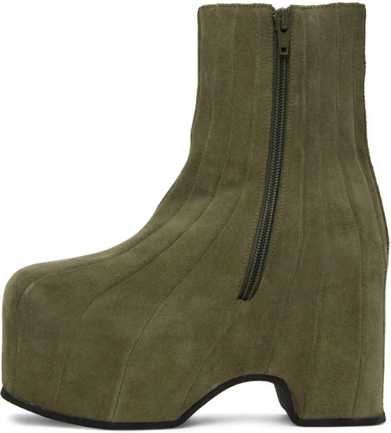 Eckhaus Latta Green Platform Boots