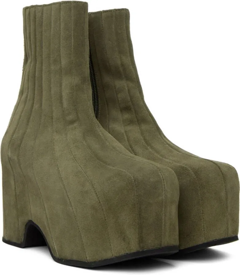 Eckhaus Latta Green Platform Boots