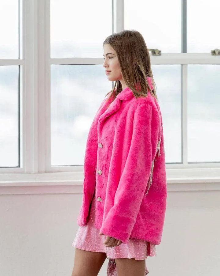 Elle Crystal Faux Fur Coat