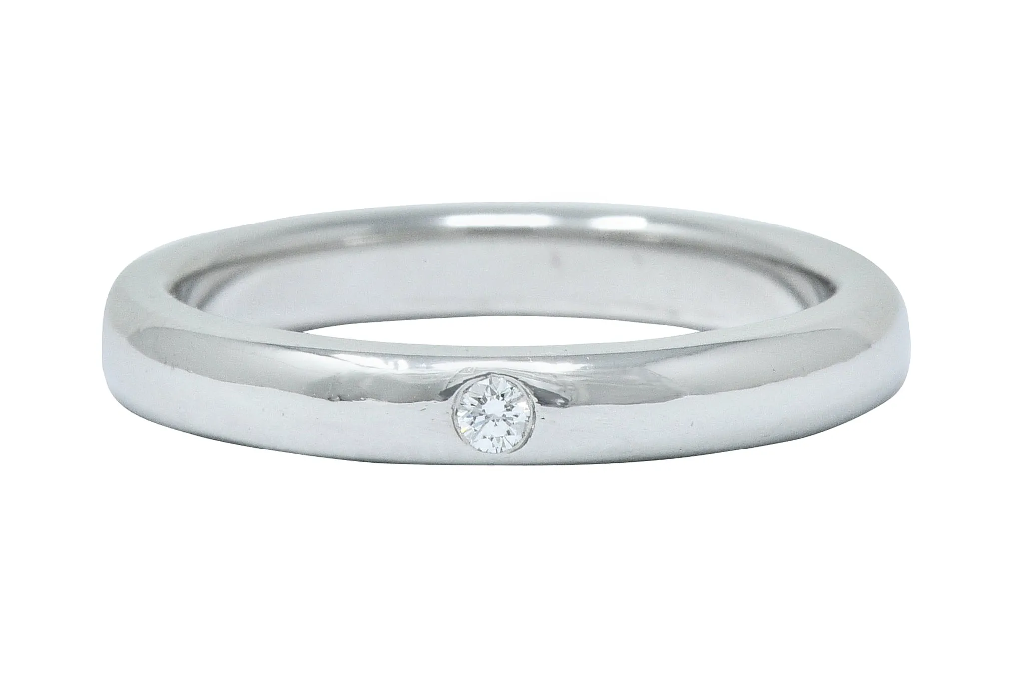 Elsa Peretti Tiffany & Co. Diamond Platinum Stacking Band Ring
