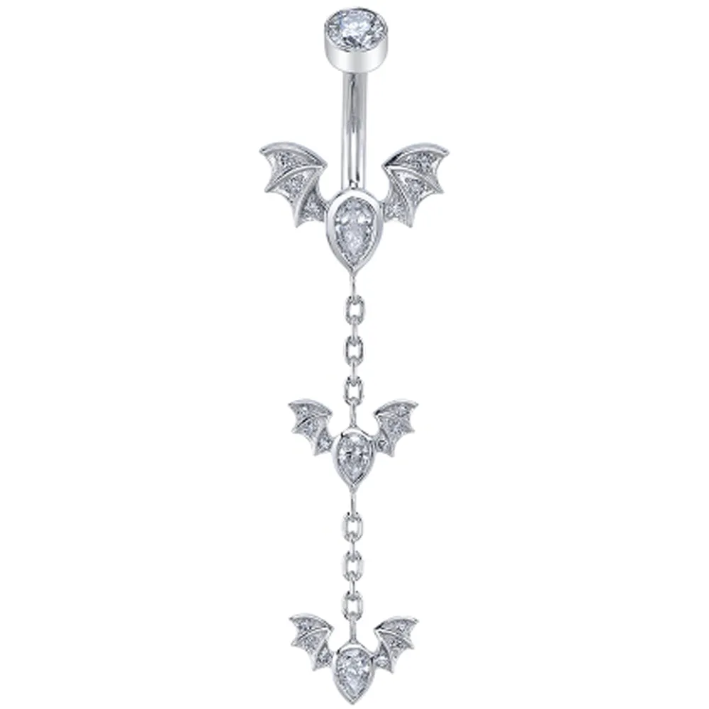 Flying Countess Navel J Curve in Gold with DIAMONDS