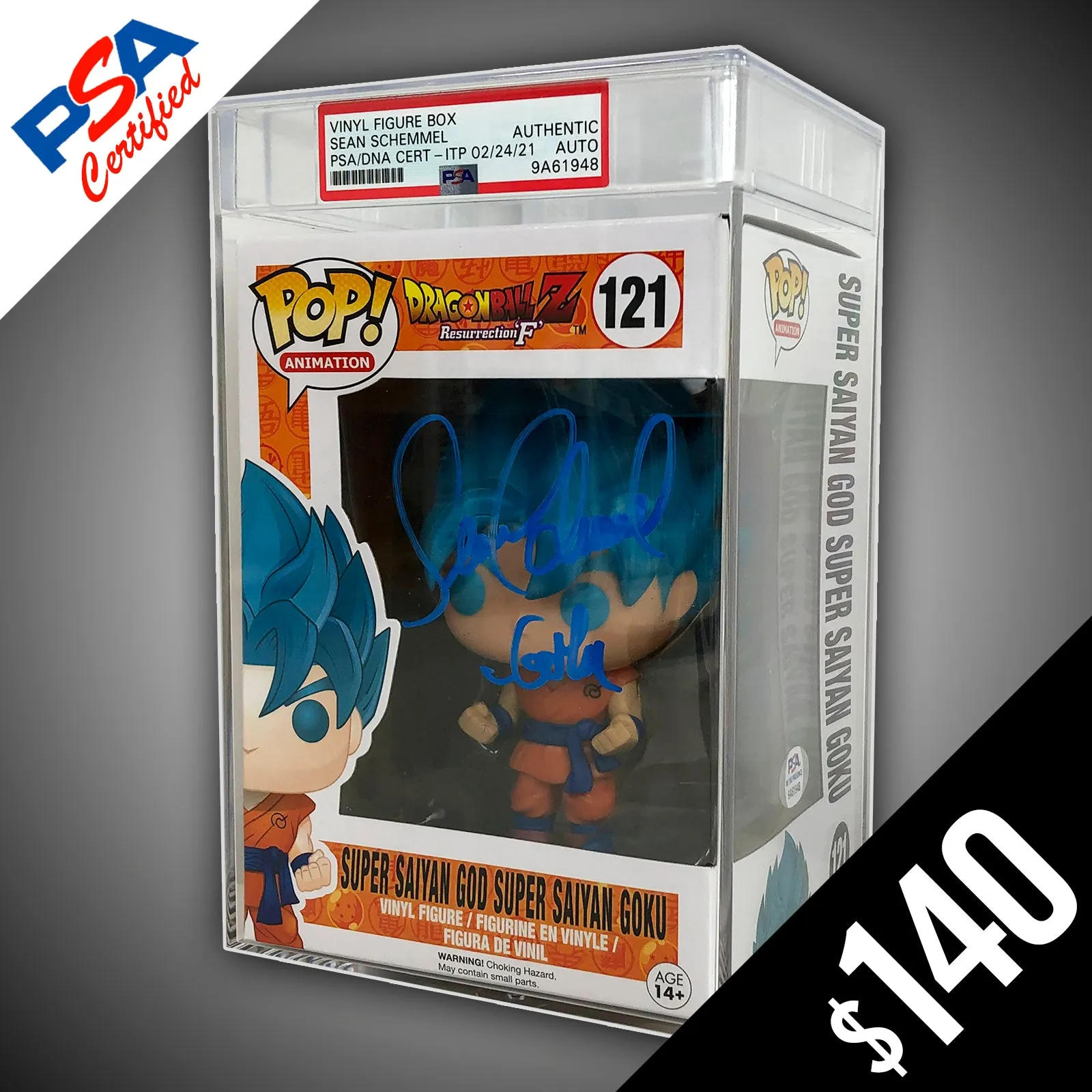 Funko Pop! DBS: SSGSS Goku #121 - SIGNED by Sean Schemmel (PSA Certified)
