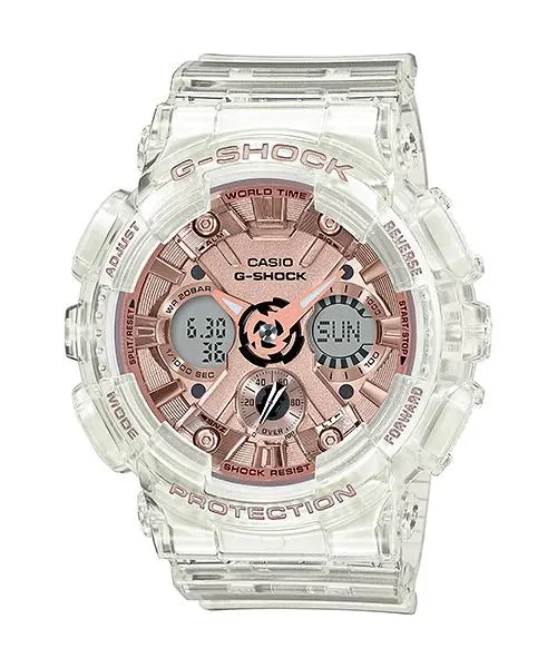 G-SHOCK WOMEN’S GMA-S120SR-7A – CLEAR AND ROSE GOLD 