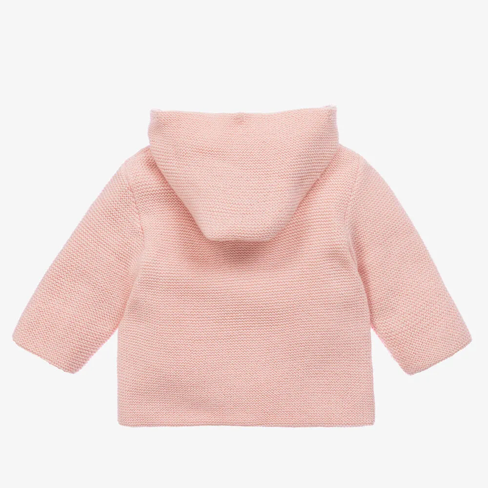 Girls Pink Knitted Pram Coat