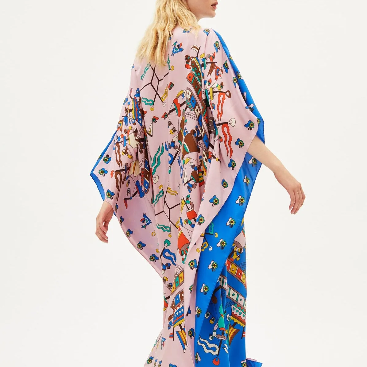 Greek Kaftan - Caravi Blue Pink