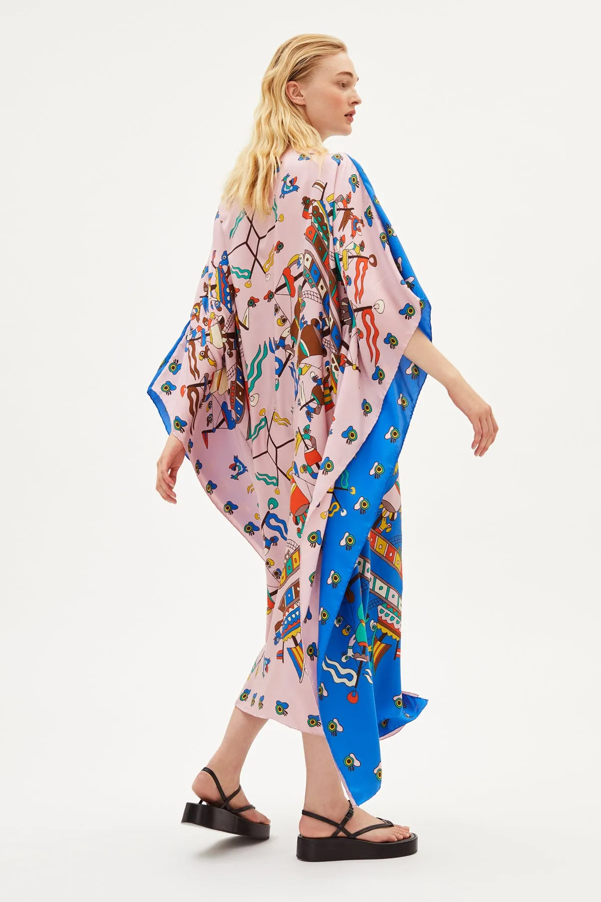 Greek Kaftan - Caravi Blue Pink