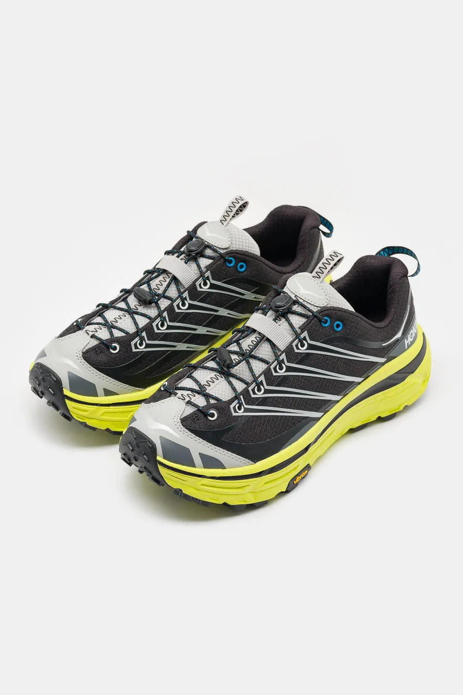 HOKA Mafate Three2 Sneaker in Black/Hoka Citrus