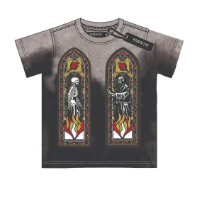 Hudson Outerwear Mens Bones Stained Glass Crew Neck T-Shirt 489-BLK Black