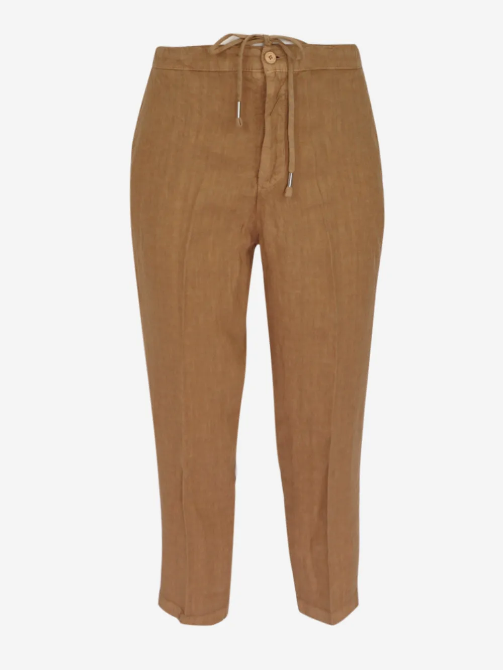 Inlinum - Pantalone in lino con tasche a filo e coulisse in vita