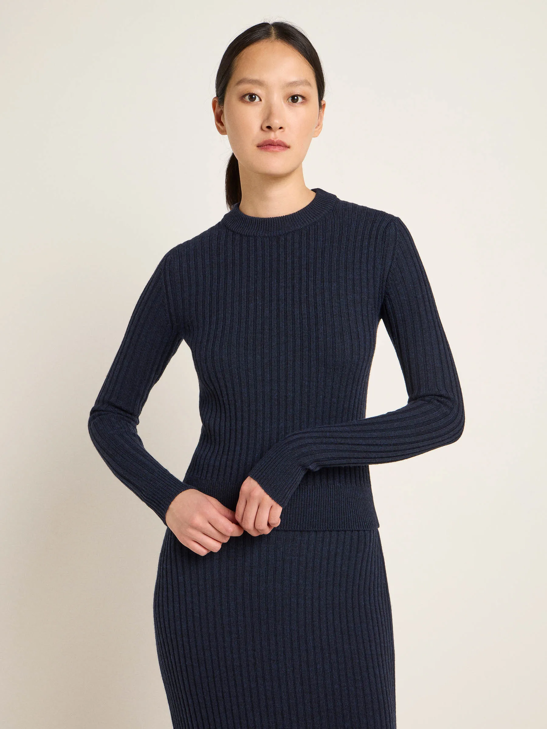 LANIUS Ribbed sweater (GOTS)