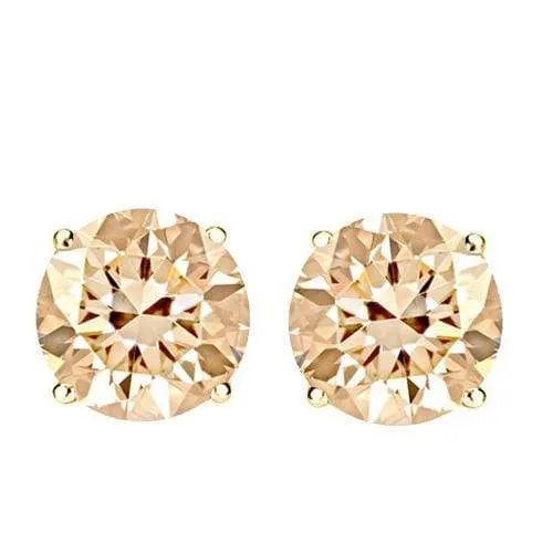LIMITED ITEM ! 0.78 CT SPARKLING CHOCOLATE DIAMOND 10KT SOLID GOLD EARRINGS STUD
