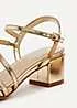 Linzi Afia Gold Faux Leather Strappy Heeled Sandals