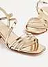 Linzi Afia Gold Faux Leather Strappy Heeled Sandals