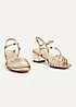 Linzi Afia Gold Faux Leather Strappy Heeled Sandals