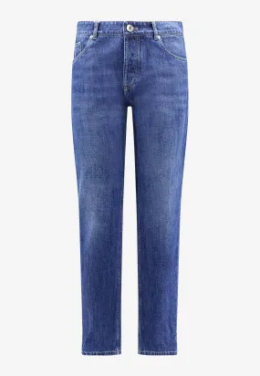 Logo-Patch Tapered Jeans