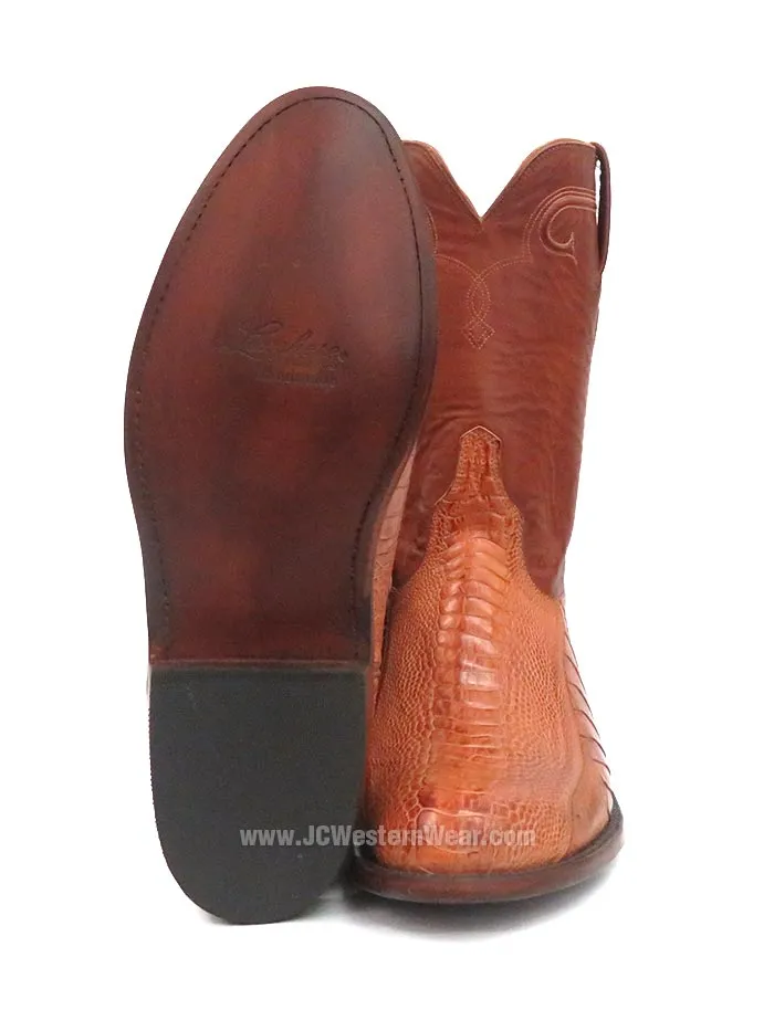 Lucchese GD9320.RR Mens Ostrich Leg Cowboy Boots Burnished Cognac