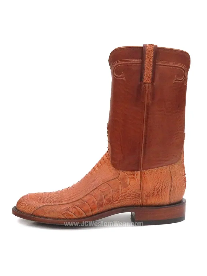 Lucchese GD9320.RR Mens Ostrich Leg Cowboy Boots Burnished Cognac