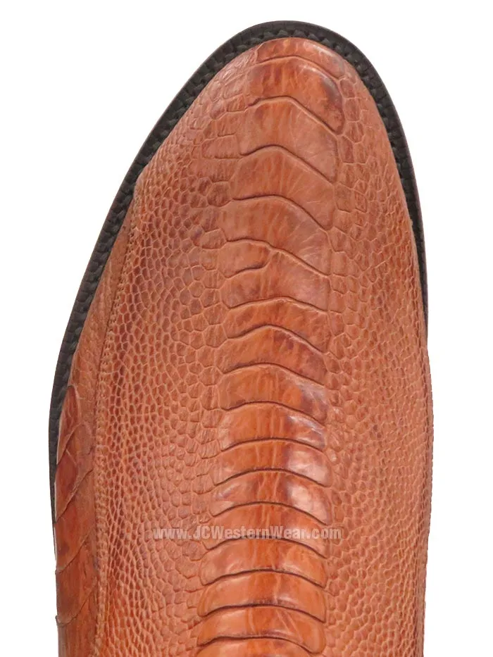 Lucchese GD9320.RR Mens Ostrich Leg Cowboy Boots Burnished Cognac