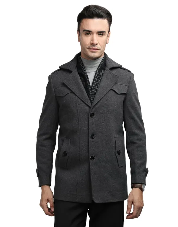 Men Coat Pewter Grey Color